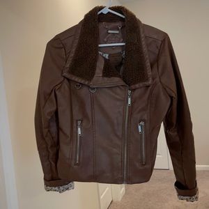 Brown bomber jacket